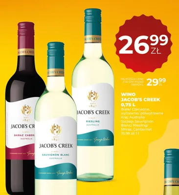 Wino białe wytrawne Jacob's Creek Classic Riesling promocja w Duży Ben