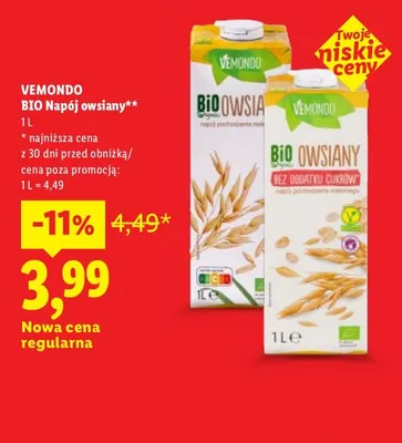 Napój owsiany Vemondo promocja w Lidl