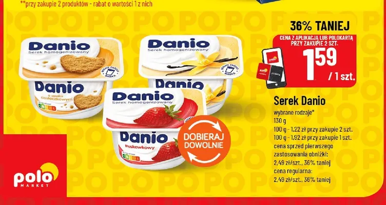 Serek homogenizowany Danio waniliowy promocja w POLOmarket
