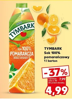 Sok 100% pomarańczowy tłoczony promocja w Kaufland