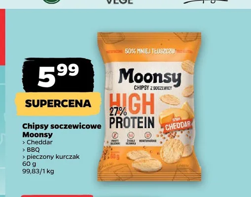 Chipsy soczewicowe Moonsy o smaku BBQ promocja w Netto