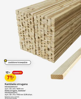 Kantówka strugana promocja w Castorama
