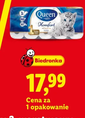 Papier toaletowy 3-warstwowy Queen Komfort promocja w Lidl
