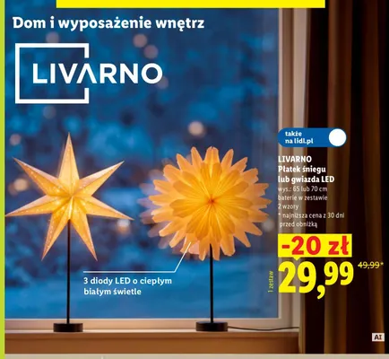 Gwiazda LED Livarno promocja w Lidl