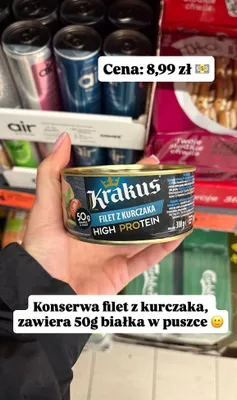 Konserwa filet z kurczaka Krakus High Protein promocja w Biedronka