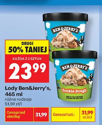 Lody Ben&Jerry's Cookie Dough promocja w Biedronka