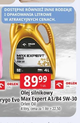 Olej silnikowy Orlen Oil Max Expert A3/B4 5W-30 promocja w Leclerc