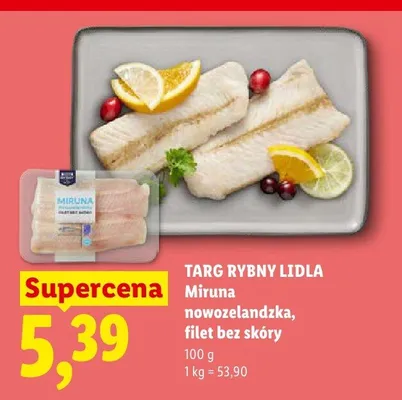 Miruna nowozelandzka filet bez skóry Targ Rybny Lidla promocja w Lidl