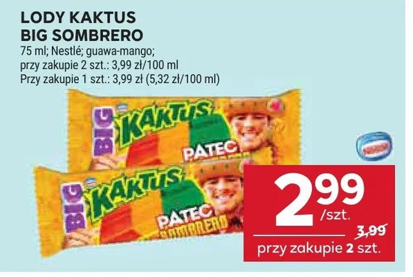 Lody Kaktus Big Sombrero promocja w Stokrotka