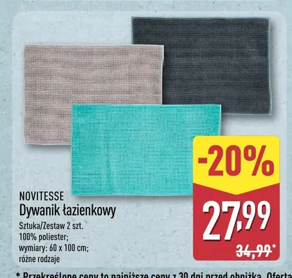 Dywanik łazienkowy Novitesse promocja w Aldi