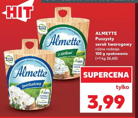 Puszysty serek twarogowy śmietankowy Almette promocja w Kaufland