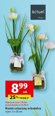 Kwiat sztuczny w butelce promocja w Auchan