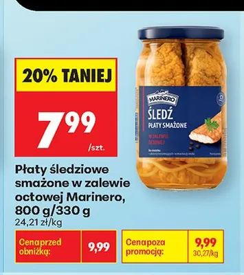 Płaty śledziowe smażone w zalewie octowej Marinero promocja w Biedronka