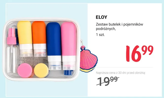 Zestaw butelek i pojemników podróżnych Eloy promocja w Rossmann