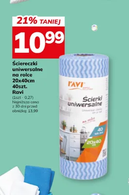 Ściereczki uniwersalne na rolce Ravi 20x40 cm promocja w Hitpol