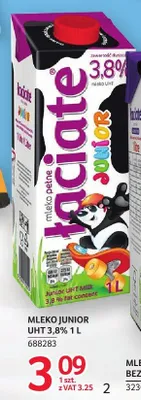 Mleko Junior UHT 3,8% Łaciate promocja w Selgros