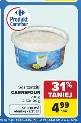 Sos tzatziki Carrefour promocja w Carrefour