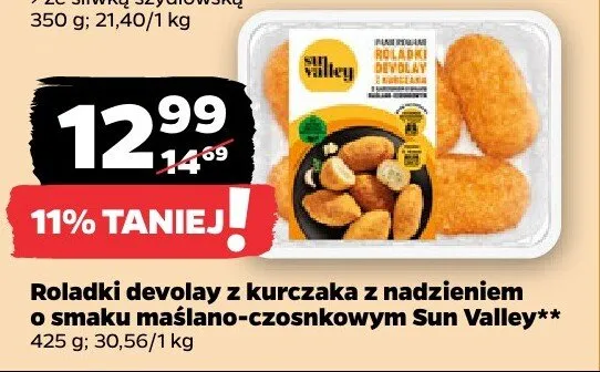Roladki devolay z kurczaka z nadzieniem o smaku maślano-czosnkowym promocja w Netto