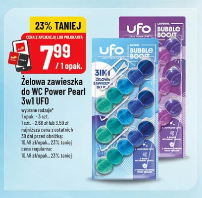 Żelowa zawieszka do WC UFO Bubble Boost Ultra Force One promocja w POLOmarket