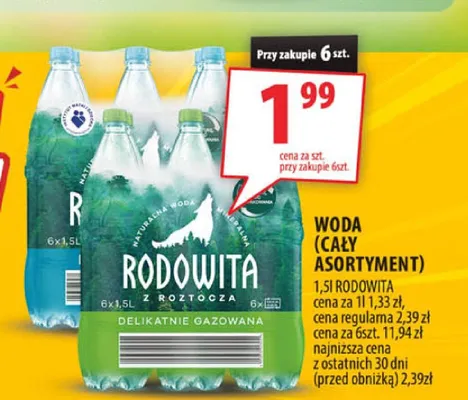 Woda Rodowita Niegazowana promocja w Arhelan
