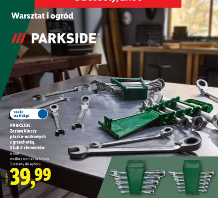 Zestaw kluczy płasko-oczkowych z grzechotką Parkside 5 elementów promocja w Lidl