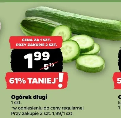 Ogórek długi promocja w Netto