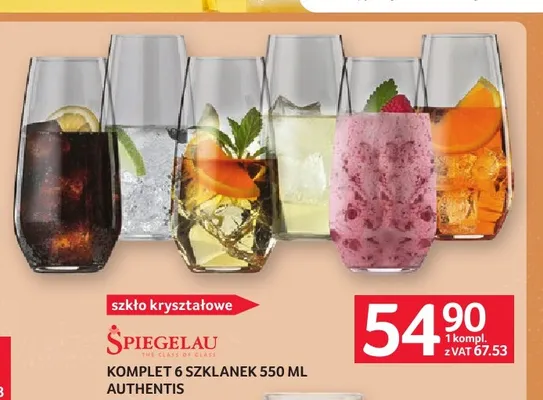 Komplet szklanek Spiegelau Authentis 6-pak promocja w Selgros