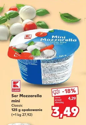 Ser Mozzarella mini Classic K-Classic promocja w Kaufland