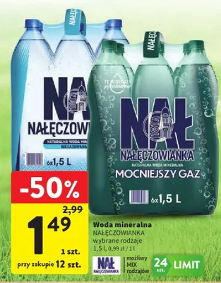 Woda mineralna Nałęczowianka niegazowana promocja w Intermarche