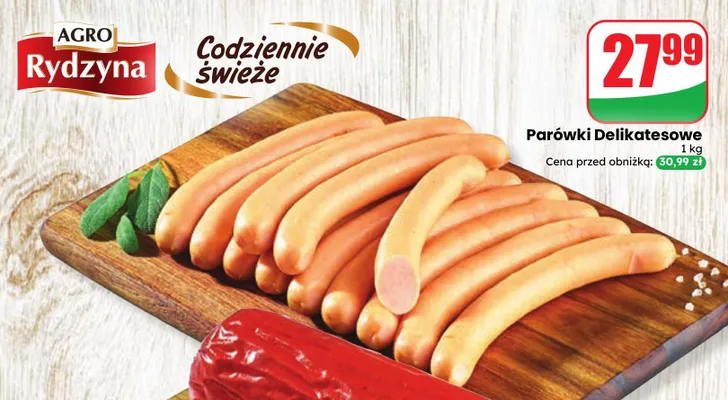 Parówki delikatesowe Agro Rydzyna promocja w Dino