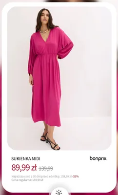 Sukienka midi Bonprix. promocja w bonprix