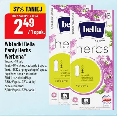 Wkładki higieniczne Bella Panty Herbs Werbena promocja w POLOmarket