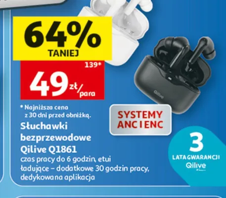 Słuchawki bezprzewodowe Qilive Q1861 promocja w Auchan