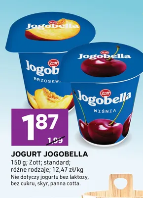 Jogurt Jogobella truskawkowy Zott promocja w Stokrotka