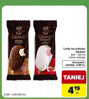 Lody na patyku Grand Strawberry Yoghurt promocja w Carrefour Express