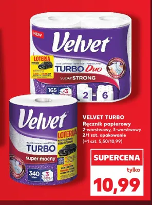 Ręcznik papierowy 2-warstwowy Velvet Turbo Duo 2-pak promocja w Kaufland