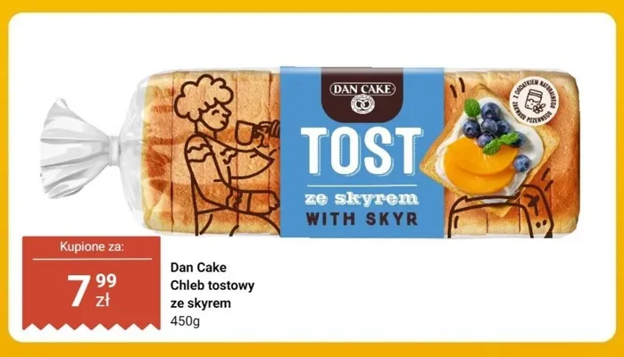 Chleb tostowy ze skyrem Dan Cake promocja w Dino