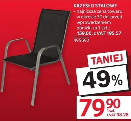 Krzesło stalowe promocja w Selgros