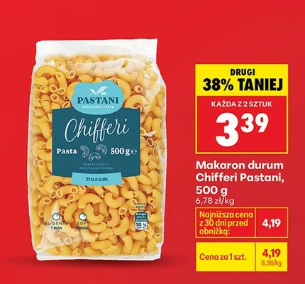 Makaron durum chifferi promocja w Biedronka