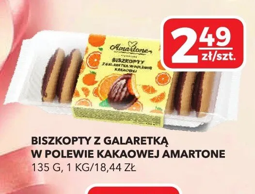 Biszkopty z galaretką w polewie kakaowej Amartone promocja w Top Market
