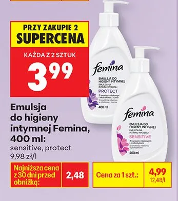 Emulsja do higieny intymnej sensitive 400ml promocja w Biedronka