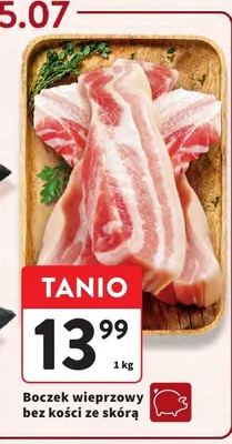 Boczek wieprzowy bez kości ze skórą promocja w Intermarche