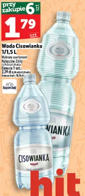 Woda Cisowianka 1/1,5l promocja w TOPAZ