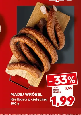 Kiełbasa z cielęciną Madej Wróbel promocja w Kaufland
