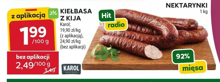 Kiełbasa z kija Karol promocja w Stokrotka