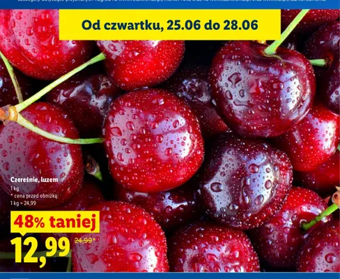 Czereśnie luzem promocja w Lidl