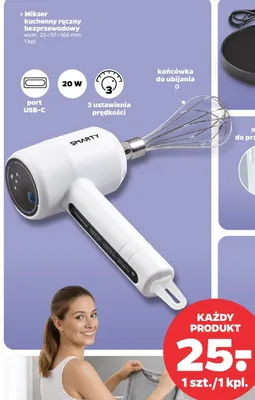 Mikser kuchenny ręczny bezprzewodowy promocja w Netto