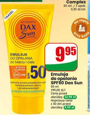 Emulsja do opalania SPF50 Dax Sun promocja w Dino
