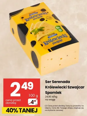 Ser żółty Królewiecki Szwajcar Serenada promocja w Delikatesy Centrum