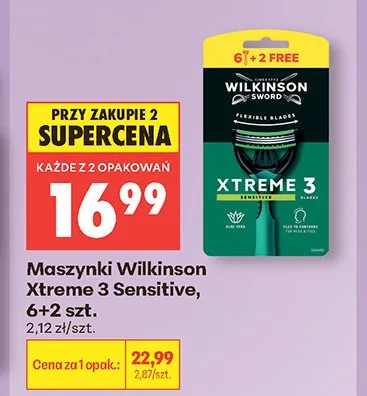 Maszynki Wilkinson Xtreme 3 Sensitive promocja w Biedronka